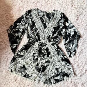 Bohemian Indie Lace Witchy Earthy Patchouli Zodiac Festival Drape Sleeve Romper